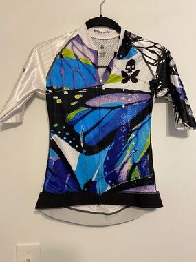 betty designs Women's Blue Graphic Cycling Jersey